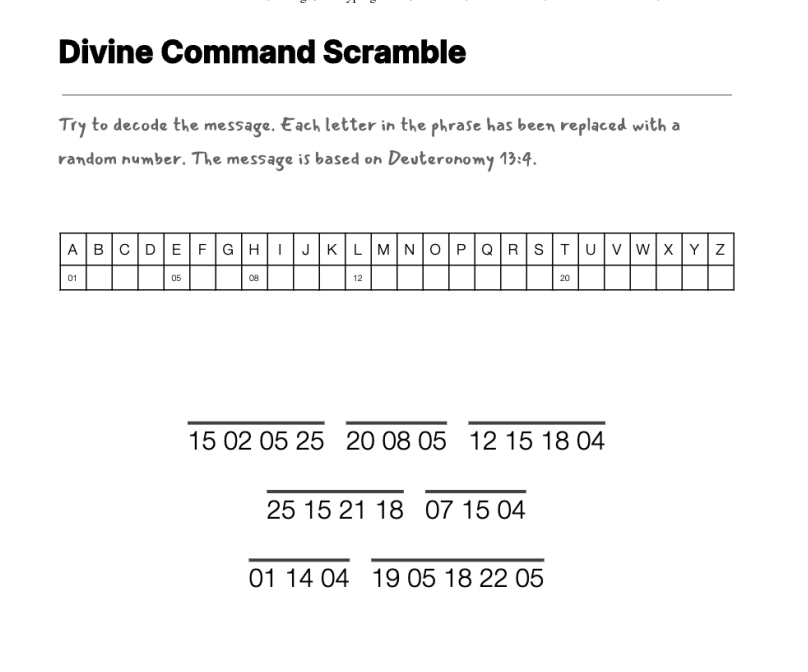 Serving God cryptogram